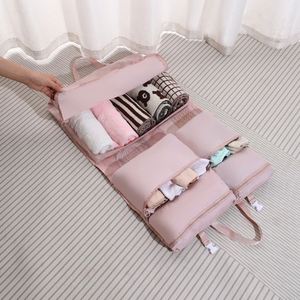 Waterproof Fabric Seven-in-One Folding Travel <b>Storage</b> Bag <b>Clothes</b> Partition Dormitory Hanging <b>Storage</b> Cross-Border Luggage - Product Image 3