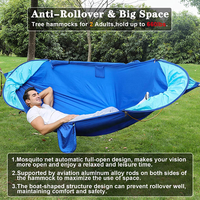 Hamac portable en maille polyester double avec lit balançoire extérieur au design moderne avec moustiquaire pour meubles