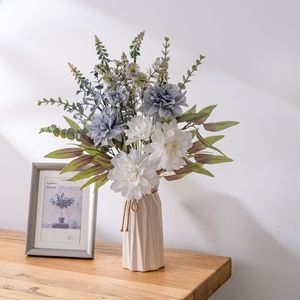 CallaFloral Ramo de Dalias Artificiales Blancas y Azules, Flores Mixtas Estilo Instagram, Decoración para Bodas y Hogar, Resistente a la Intemperie - Product Image 1