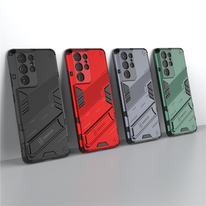 Armor Cyber a prueba de golpes funda delgada con soporte para Samsung Galaxy S21 FE S22 S23 Ultra Plus M31 M51 A12 A13 A32 A52 A72 A53 <span class=keywords><strong>A33</strong></span> - Product Image 3