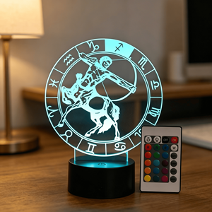 Luz Nocturna Acrílica Decorativa, Luz Nocturna LED Personalizada, Estilo Constelación, <span class=keywords><strong>Sagitario</strong></span>, <span class=keywords><strong>Aries</strong></span> - Product Image 1