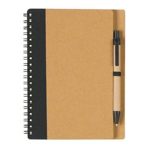 Custom Spiral Notebook & Pen Set - Lined <b>Notepad</b> with Eco-Friendly Kraft Paper Cover for Journaling - Product Image 3