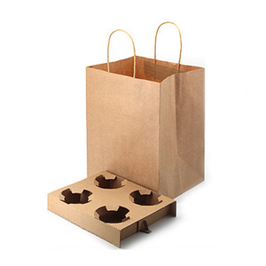 Portavasos Desechables Biodegradables Ecológicos, Bases de Embalaje de Papel Corrugado, Bolsas para 1-2-4 Vasos, Logotipo Personalizable, Reciclables - Product Image 4