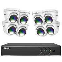 Système de caméra de sécurité ANNKE NightChroma 8 canaux 5MP H.265+ DVR, couleur en temps réel, micro intégré, caméras extérieures 2MP 1080P, carte SD