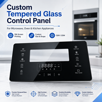 Panneau de commande en verre trempé pour appareils électroménagers, écran tactile résistant à la chaleur, logo personnalisé, usage domestique et commercial
