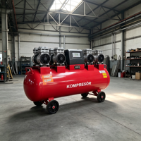 Compresor de Aire Portátil Silencioso Sin Aceite con Sistema de Compresión a Prueba de Polvo y Funcionamiento Seguro, Motor de 4x750W, Tanque de Almacenamiento de 200L