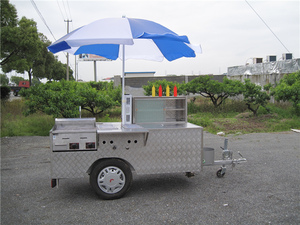 Carrito de Venta Ambulante de Perritos Calientes y Hamburguesas con Parrilla para 100 Compradores - Product Image 3