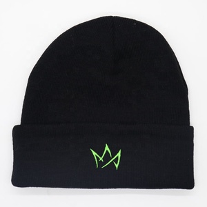 Gorro de invierno acrílico 100% negro Unisex deportes cálidos <span class=keywords><strong>Lil</strong></span> Peep bordado 3D característica de tela común para viajes - Product Image 4