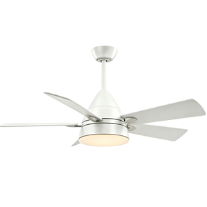 Ventilador de Techo Contemporáneo de Cinco Aspas Curvas con Acabado de Madera Contrachapada y Luz LED Integrada para Habitaciones y Salones de Hotel - Product Image 2