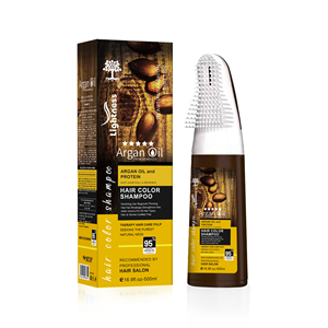 Shampoo Colorante Naturale all'Olio di Argan per <span class=keywords><strong>Capelli</strong></span> Neri, per <span class=keywords><strong>Capelli</strong></span> Grigi, Produzione Originale, Etichetta Privata OEM ODM - Product Image 1
