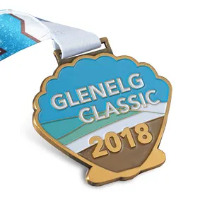 OEM Customized Soft Enamel Gold Silver Marathon Medal 3D Swimming Finisher Sports Antique Metal Medals Manufacturer Free Design