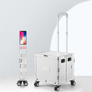 12 tigre du zodiaque chinois chariot de marché pliant gain de place chariot à 4 roues chariots pliables en plastique blanc gris avec roues - Product Image 5