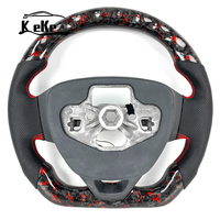 Volant personnalisé en fibre de carbone forgée rouge avec cuir perforé noir pour Ford Focus MK3 ST