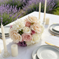 Fleurs artificielles effet naturel pour mariage, en gros, pour centres de table de mariée, décorations d'allée et d'arche, événements personnalisés, composition florale en soie faite main