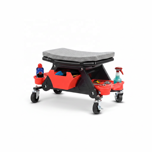 Heavy Duty Roller <strong>Mechanics</strong> Seat Garage Creeper Seat and Brake <strong>Stool</strong> with 4-in. Rubber Swivel Casters - Product Image 1
