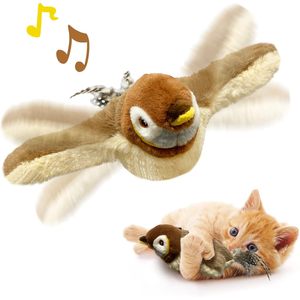 Giocattolo interattivo Premium erba gatta ali svolazzanti passero per gattini cani di piccola taglia peluche uccello di plastica senza suono di cinguettio volante - Product Image 1