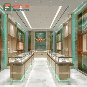 Luxury Premium Jewelry Retail Fixtures Wood <b>Frame</b> Mall Counter Jewelry Cabinet - Product Image 5