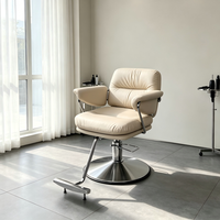 Matériel de barbier, chaise de coiffure en cuir synthétique pour salon