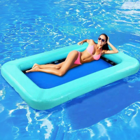 Fabricante de China, hamaca de agua flotante portátil personalizada, hamaca de agua inflable para piscina con centro de malla para recreación
