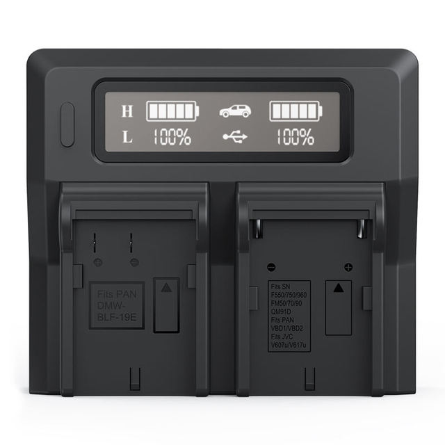 New Arrival Camera Battery Charger LCD NP-F750 F970 Universal USB Dual Battery Charger With LCD Display