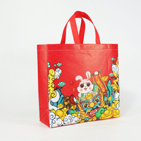Gros fourre-tout cadeau sacs pour les petites entreprises modèle animal cadeau emballage imprimé non tissé sac Faible quantité minimale de commande sacs à provisions réutilisables