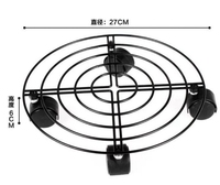 Plateau de déplacement pour plantes en métal noir rond pratique avec 4 roues, plateau roulant pour plantes en pot d'intérieur et d'extérieur