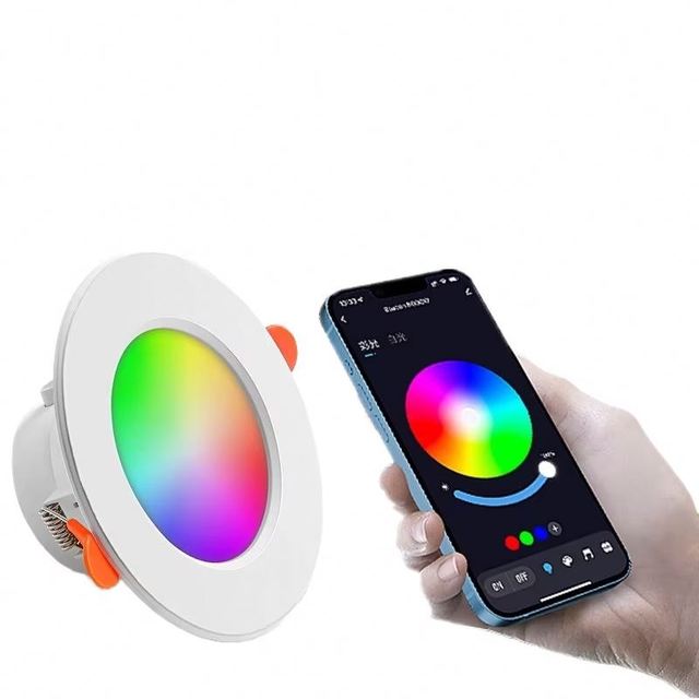 CCT Dimmable LED RGB Downlights Modern Indoor Aluminum Lamp Recessed Remote Control Switch CE IP44 Certified for Living Room