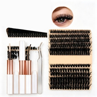 Extensions de cils en cachemire 3D texturées effet plume, densité mixte 30D 40D, pour usage domestique DIY