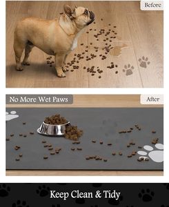 Dispensador de Agua para Perros Moderno, Ecológico, Ligero y de Secado Rápido, con Tapete Absorbente de Goma con Patrón Impreso, Lavable a Máquina, Rectangular - Product Image 2