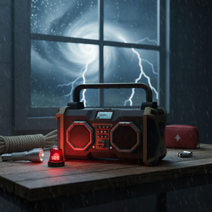 Radio <span class=keywords><strong>FM</strong></span> AM de grande taille, matériau ABS TPE, caisson de basses, longue durée de vie de la batterie, fête sur la plage, randonnée, voyage, robuste, son puissant, méga basses - Product Image 2