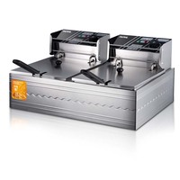 Friteuse double AKANE A.85221 2500W+2500W, design en acier inoxydable, chauffage rapide, facile à nettoyer
