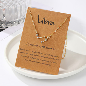Delicata Collana con Ciondolo Zodiacale in Argento Placcato Oro con Cristalli di Zirconio, Gioiello Astrologico per Donne - Product Image 3