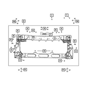 Marco del Tanque de Agua 68563708AA para Jeep Wagoneer 2022-2025, Hierro Galvanizado en Negro, Tamaño Estándar, Pieza de Repuesto - Product Image 5