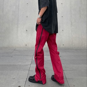 Pantalon cargo évasé pour homme, style workwear américain, fonctionnel pour l'extérieur, taille mi-haute, avec fermeture éclair décorative, style urbain tendance, décontracté et très prisé - Product Image 3