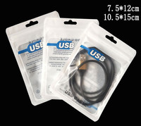 Quantité minimale de commande 100 pièces personnalisé impression Logo Usb câble emballage sacs pour Design classique Usb chargeur câble Ziplock sacs de rangement