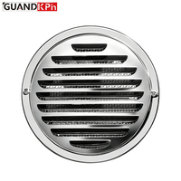 Grille de ventilation murale ronde en acier inoxydable, étanche, avec grille de ventilation plate et maille de protection