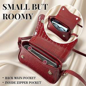 Bolso de Hombro Impermeable Ecológico Personalizado para Mujer, Bolso Bandolera de Piel Vegana con Textura de Cocodrilo, Bolso de Mano Clásico Retro con Cremallera - Product Image 4