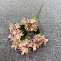 Hydrangeas artificielles de haute qualité à 5 branches, en soie et plastique, grande tête, vert, blanc, multicolores, Hortensia, décoration de mariage