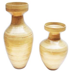 COMBO DOS Jarrones de bambú ecológicos Decoraciones de laca natural - Product Image 1