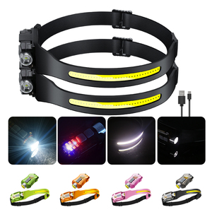 350LM Wide Beam Rechargeable Motion Sensor LED <strong>Headlamp</strong> for Outdoor Activities Camping Fishing Running Work Hard Hat Compatible - Product Image 5