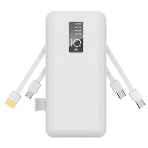 Portable Power Bank 20000mAh with Cables 10000mAh Low Price Promotion Mobile Charger LED Display Power Banks