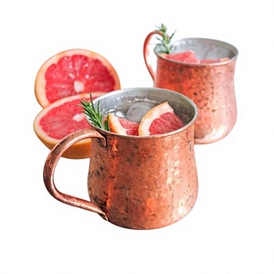Mug à Moscow Mule en cuivre personnalisé pour événements, style vintage, à double paroi isolée, pour adultes, boissons de fête - Product Image 1