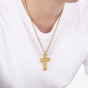 Collana a croce tridimensionale multistrato di vendita calda catena creativa europea americana retrò in acciaio inossidabile Unisex - Product Image 4