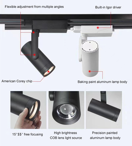 Zoommable 15W-40W dẫn theo dõi ánh sáng phong cách hiện đại tại chỗ theo dõi đường sắt đèn 220V nhôm cơ thể cho các cửa hàng ứng dụng tracklights - Product Image 3