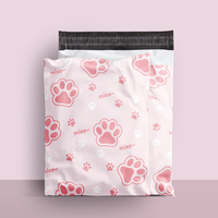 Sac d'expédition en polyéthylène imprimé personnalisé avec logo, motif ours mignon en chapeau rose, pour vêtements