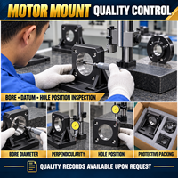 Braket Flens Dudukan Motor Servo Aluminium Hitam Anodized Kustom, Bagian Mesin CNC untuk Peralatan Kontrol Gerak