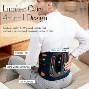 Ceinture chauffante rechargeable 4-en-1 pour le soin de la taille, 4 modes de massage, grande enveloppe chauffante, double ceinture élastique pour hommes sédentaires, relaxation quotidienne du corps - Product Image 1