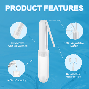 Pulvérisateur de bidet électrique portable compact 140 ml 180 °   Buse réglable IPX6 pour l'hygiène et les soins en voyage - Product Image 3