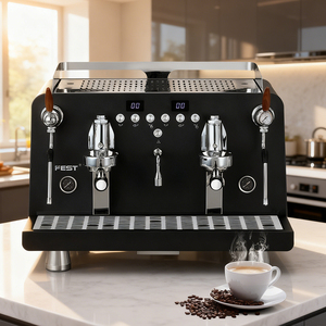 Machine à café commerciale automatique en acier inoxydable à double tête pour barista, machine à expresso professionnelle pour café - Product Image 1