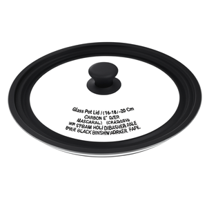 Glass <b>pot</b> <b>lid</b> multi-diameter 16-18-20 mm with steam hole BLACK 1333 - Product Image 2